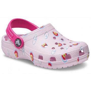 Crocs Classic Toddler Printed Klumpa Fiú Rózsaszín | HU 1399XYUF